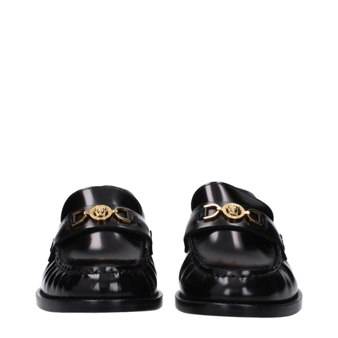 Black Leather Slip-On Loafers