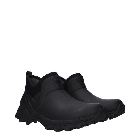 Black Cotton Ankle Boots