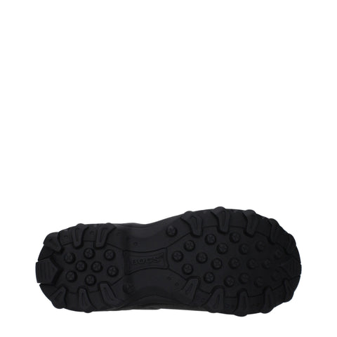 Black Cotton Ankle Boots