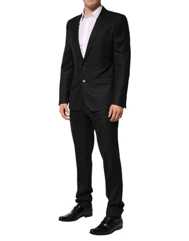 Dark Gray Jacquard Single Breasted 2 Piece Suit