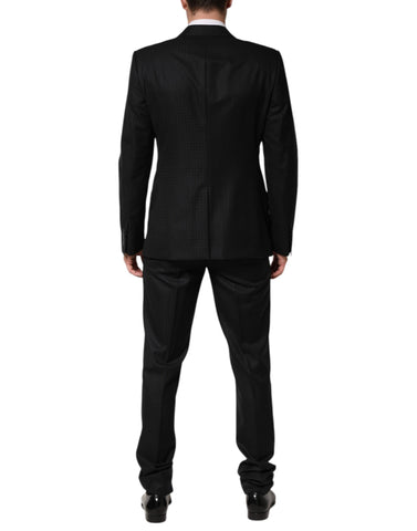 Dark Gray Jacquard Single Breasted 2 Piece Suit