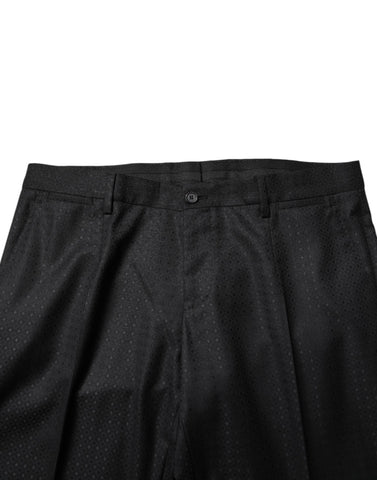 Dark Gray Jacquard Single Breasted 2 Piece Suit