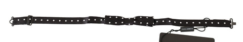 Black 100% silk polka dot adjustable neck bow tie by Dolce & Gabbana, featuring a stylish and elegant design.