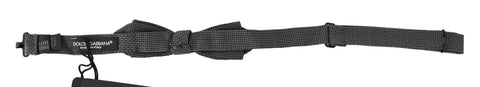 Gray patterned silk adjustable neck bow tie with papillon style from Dolce & Gabbana, featuring a stylish, elegant design.