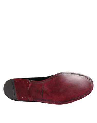 Black Velvet Loafers Formal Men Dress Shoes