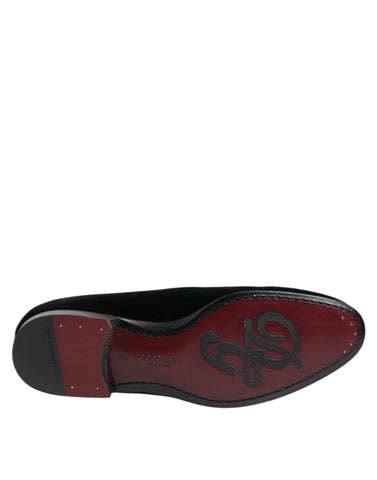 Black Velvet Loafers Formal Men Dress Shoes