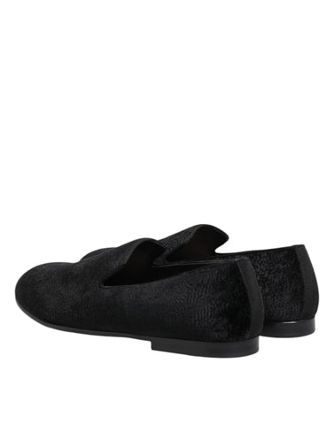 Black Jacquard Loafers Formal Men Dress Shoes