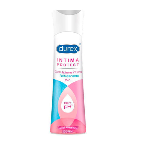 Jag Couture London New York Durex Intima Protect refreshing intimate hygiene gel 200ml bottle, featuring sleek packaging and product label.