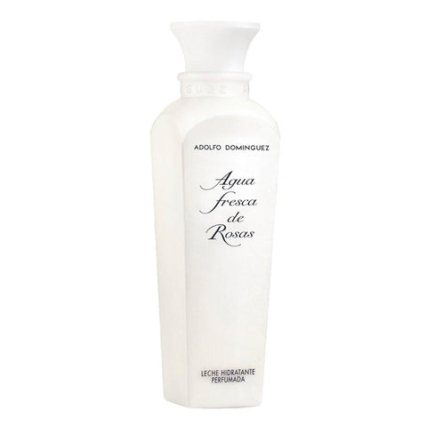 Jag Couture London New York Adolfo Dominguez Rosa Agua Fresca Body Lotion 500ml bottle with floral design and pink cap.