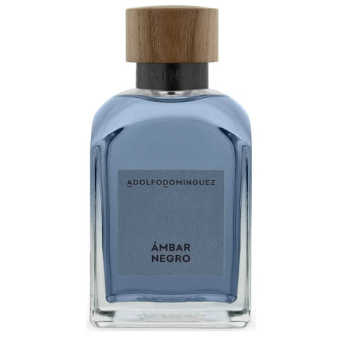Adolfo Dominguez Ámbar Negro Eau De Perfume spray 200ml bottle with black and gold packaging.