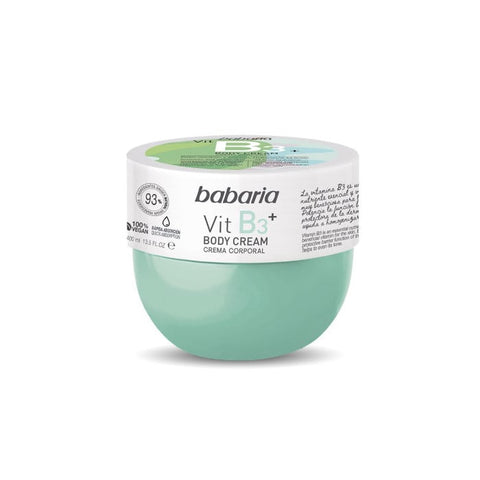 Jag Couture London Vitamin B3 Body Cream in 400ml jar, showcasing smooth, creamy texture and vibrant packaging.