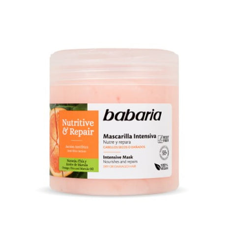 Jag Couture London Nutritive & Repair Intensive Dry Hair Mask by Babaria, 400ml, creamy texture in a jar, ideal for damaged hair.