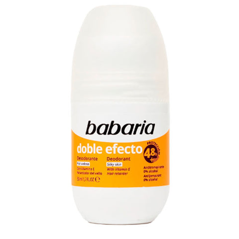 Jag Couture London New York Babaria Desodorante Roll-On Doble Efecto 50ml bottle with clear cap and label visible.