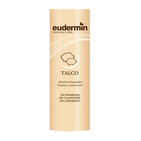 Eudermin allergen-free talc by Jag Couture London - New York, 200g, showing a white talc powder in a container.