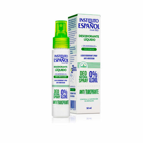 Jag Couture London Instituto Español deodorant spray 50ml bottle with anti-irritation formula, shown in the image.