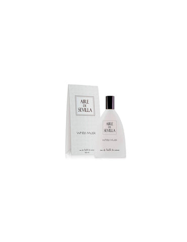 Aire De Sevilla White Musk Edt spray by Jag Couture London and New York, 150ml bottle with elegant white packaging.