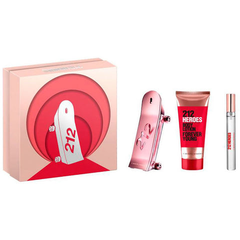Carolina Herrera 212 Heroes Eau De Perfume Spray 80ml in Christmas set, with elegant bottle and festive packaging.