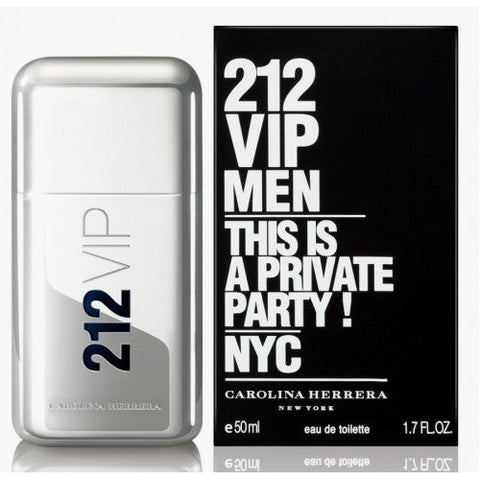 Jag Couture London new York Carolina Herrera 212 VIP Men Eau De Toilette spray, 50ml bottle with sleek packaging.