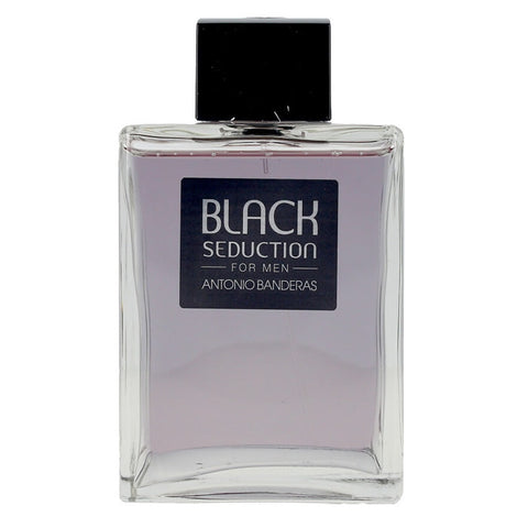 Antonio Banderas Black Seduction for Men Eau de Toilette spray 200ml bottle, sleek black packaging and stylish design.
