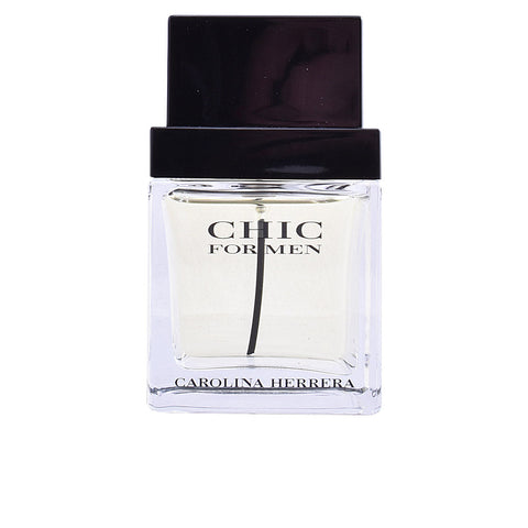 Carolina Herrera Chic for Men Eau De Toilette spray, 60ml, with sleek bottle, displayed on a neutral background.