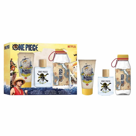 Jag Couture London New York Netlix One Piece 100ml Eau De Toilette spray set with three bottles, featuring colorful packaging.