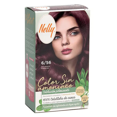 Jag Couture London - New York Nelly Color Sin Amoniaco 6.56 Maroon Red hair dye, creamy formula in tube with maroon red shade.