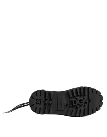 Black Low Top Lace Up Trekking Sneakers Shoes