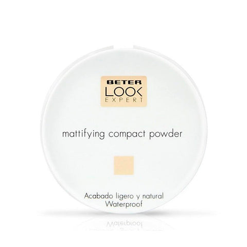 Jag Couture London Beter Look Expert Mattifying Compact Powder 1U in a sleek, closed compact with a mirror and powder surface.