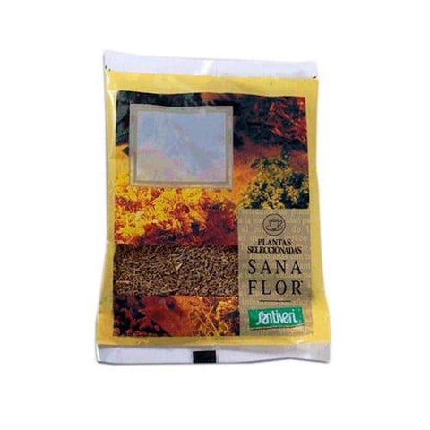 Santiveri Green Anise plant bag with 90g of dried green anise seeds, displayed in a clear bag with branding.