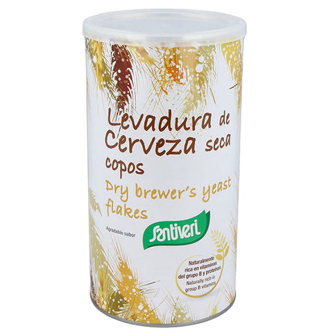 Jar of Santiveri Brewer's Yeast Flakes by Jag Couture London with 200g label, showing the product in a clear glass jar.