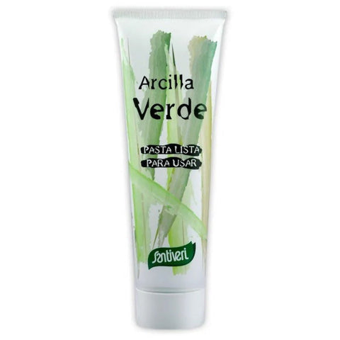 Santiveri Green Clay Paste tube 400g, natural skincare product by Jag Couture London New York, showing the green clay paste packaging.