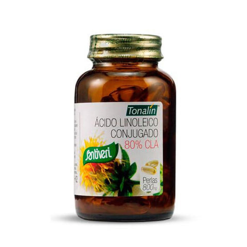 Santiveri 80% CLA Tonalin 45 softgels in a bottle, dietary supplement for fat metabolism, by Jag Couture London New York