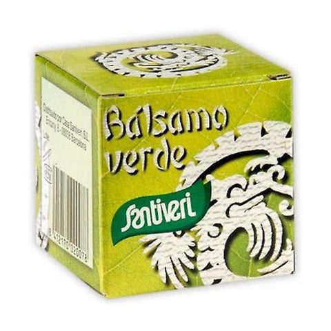 Santiveri D-Green Balm 30g jar with green label, natural herbal skincare product from Jag Couture London - New York.