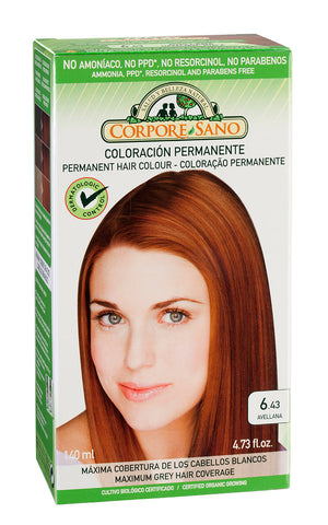 Jag Couture London Avellana Corpore Tinte 6.43 in 140ml Bio hair dye bottle with natural brown shade