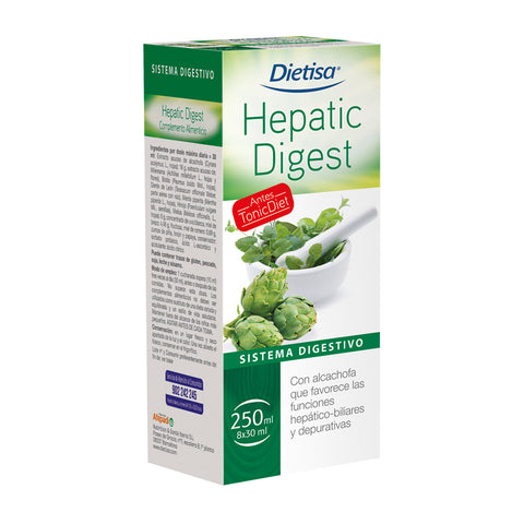 Jag Couture London Hepatic Digest supplement in a 250ml bottle, used for supporting liver health and digestion.