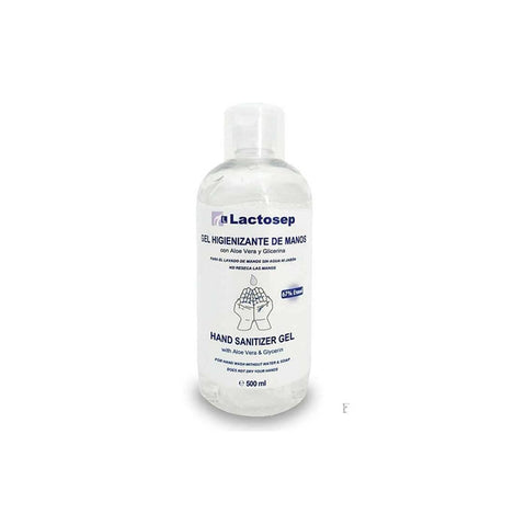 Lactosep Hygienic Gel 500ml bottle by Jag Couture London New York, clear gel in a pump bottle for hand hygiene.