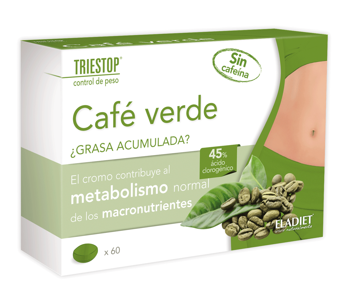 Eladiet Triestop Cafe Verde Sin Cafeina 60 Comp
