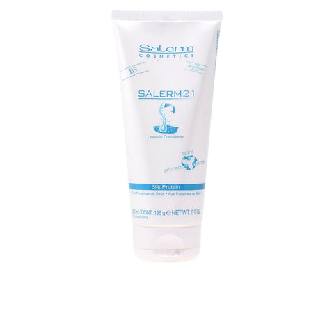 Salerm Cosmetics 21 Silk Protein Leave-in Conditioner in 200ml bottle, suitable for nourishing and smoothing hair.