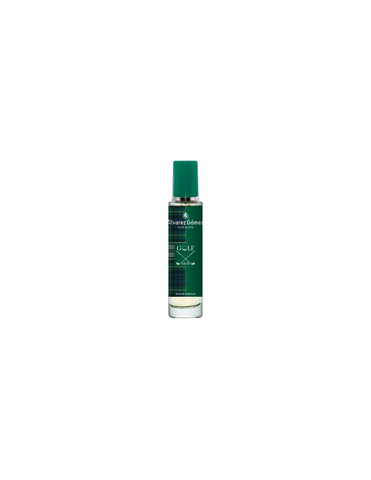 Alvarez Gómez Agua De Perfume Golf Club 30ml bottle, elegant fragrance container with silver cap and green label.