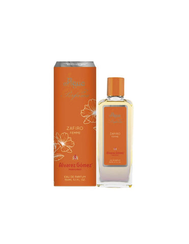 Alvarez Gómez Zafiro Femme Eau de Parfum spray 150ml bottle with elegant packaging and floral accents.