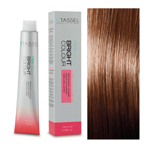 Eurostil Bright Colour Tinte N7,4 Rubio Medio Cobre hair dye by Jag Couture London - New York, showing the product packaging.