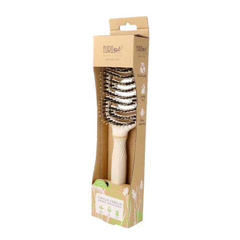 Jag Couture London Eco Natural Cepillo Flexible Doble Pua, a double-sided natural wooden hairbrush with flexible bristles.