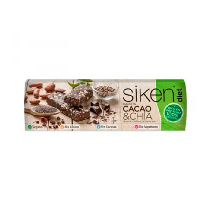 Siken Diet Vegan Cocoa Chia Bar 1U Jag Couture London - New York