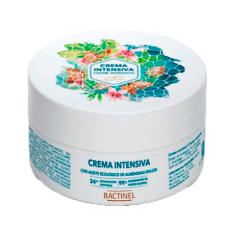 Jag Couture London New York Bactinel Intensive Cream with Organic Sweet Almond Oil, 185g jar, smooth skincare product with natural ingredients.
