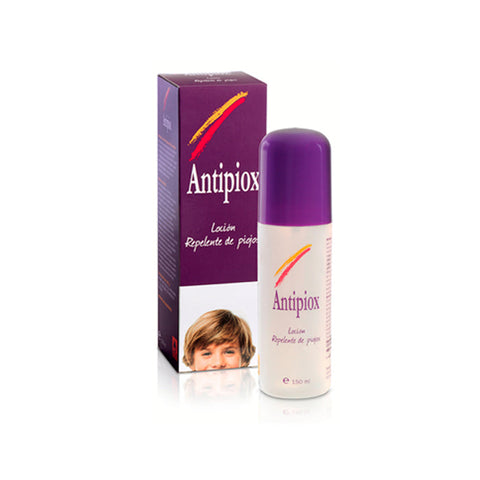 Antipiox lice repellent spray in 150ml bottle by Jag Couture London New York, with a white and green packaging design.