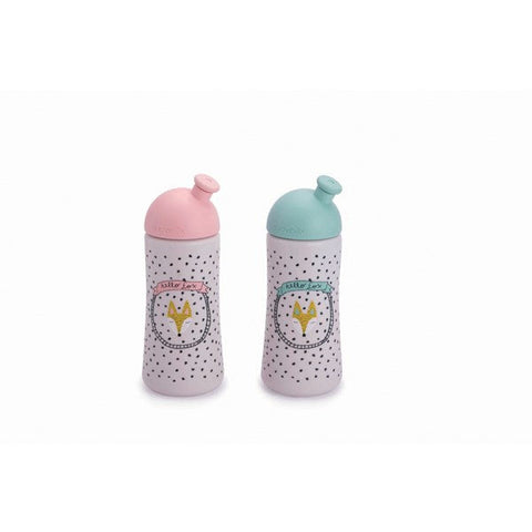 Suavinex Sport 360ml training bottle with a spout for 18 months, featuring a colorful design and ergonomic shape.