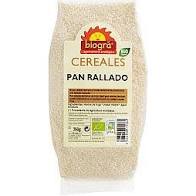 Biográ Pan Rallado 250g by Biogra Bio, showing fresh bread crumbs in a clear package.