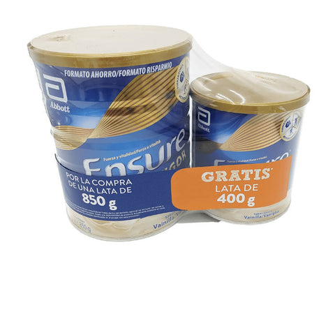 Ensure Nutrivigor Vanilla protein powder 800g with a 400g gift from Jag Couture London and New York, featuring vanilla-flavored supplement packaging.