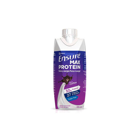 Jag Couture London - New York Ensure Max Protein Coffee Flavour 330ml bottle, displaying the label and coffee beverage.