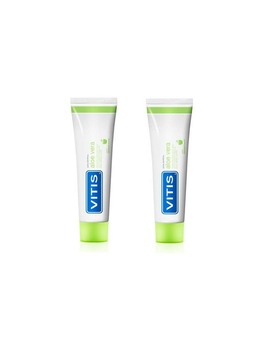 Vitis Duplo Aloe Vera Toothpaste Apple Flavor  2X150ml +75ml Free Jag Couture London - New York